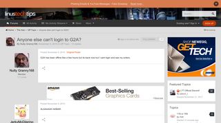 Anyone else can't login to G2A? - Off Topic - Linus Tech Tips