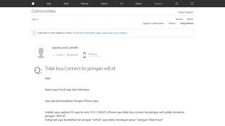 Tidak bisa Connect ke jaringan wifi.id - Apple Community
