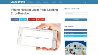 iPhone Hotspot Login Page Loading Error-Resolved. | Mashtips