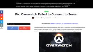 Fix: Overwatch Failed to Connect to Server - Appuals.com
