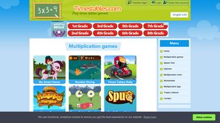 Free multiplication games at Timestables.com