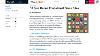 10 Free Online Educational Game Sites | MindShift | KQED News