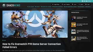 How to Fix Overwatch PTR Game Server Connection Failed Errors ...