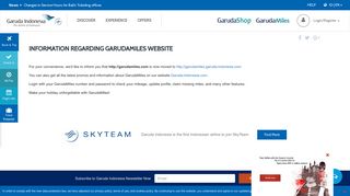 INFORMATION REGARDING GARUDAMILES WEBSITE - Garuda ...