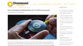 How To Broadcast Globosat Play On TV With Chromecast?