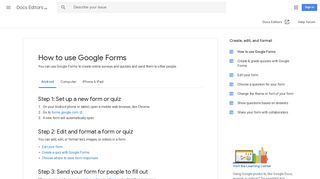 How to use Google Forms - Android - Docs Editors Help