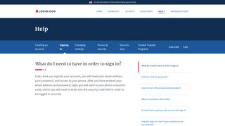 login.gov | What do I need to have in order to sign in?