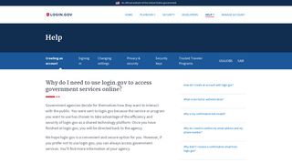 Why do I need to use login.gov to access government services online?