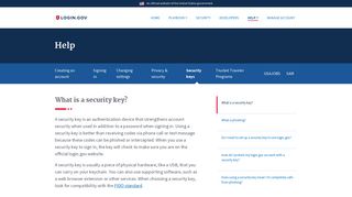 login.gov | What is a security key?