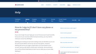 login.gov | How do I sign in if I don't have my phone or my personal ...
