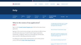 login.gov | What is the status of my application?