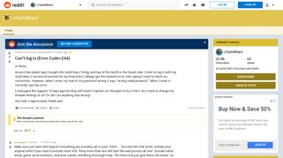 Can't log in (Error Code=244) : GuildWars - Reddit