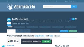 Free LogMeIn Hamachi Alternatives - AlternativeTo.net