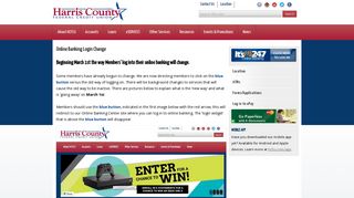 Harris County Federal Credit Union - Online Banking Login Change |