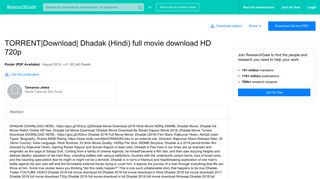 (PDF) TORRENT|Download| Dhadak (Hindi) full movie download HD ...