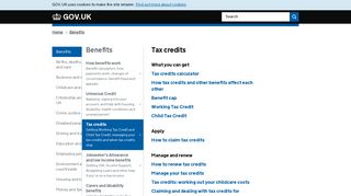 Tax credits - GOV.UK