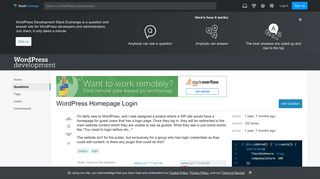plugins - WordPress Homepage Login - WordPress Development ...