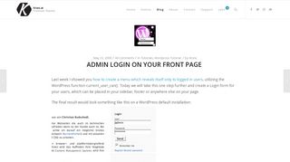 Wordpress admin login on your front page | Kriesi.at - Premium ...