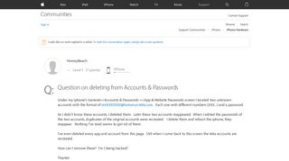 Question on deleting from Accounts & Pass… - Apple Community