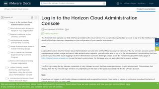 Log in to the Horizon Cloud Administration Console - VMware Docs