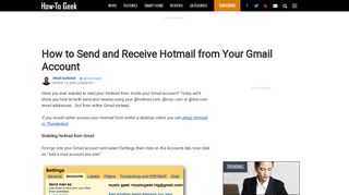 How to Send and Receive Hotmail from Your Gmail Account