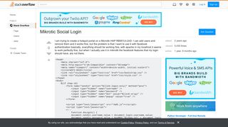 Mikrotic Social Login - Stack Overflow