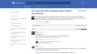 Can I create button LIKE on hotspot ligin page on mikrotik? | Facebook ...