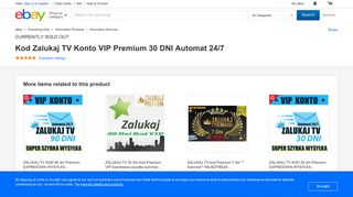 Kod Zalukaj TV Konto VIP Premium 30 DNI Automat 24/7 | eBay