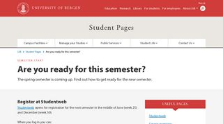 Are you ready for this semester? | Student Pages | University of Bergen