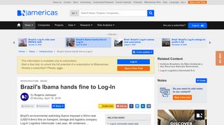 Brazil's Ibama hands fine to Log-In - BNamericas