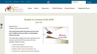 Module 6: Content of the IFSP | Center for Parent Information and ...