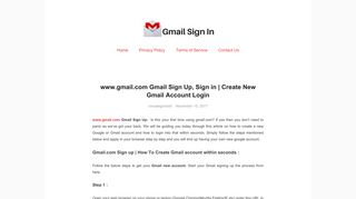Gmail.com Sign Up: www.gmail.com Sign In Login