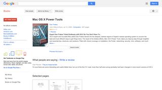 Mac OS X Power Tools - Google Books Result