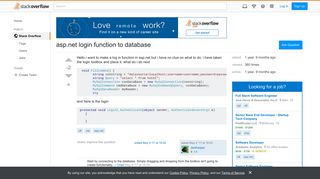 asp.net login function to database - Stack Overflow