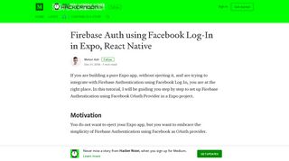 Firebase Auth using Facebook Log-In on Expo, React Native