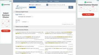 login form - French translation – Linguee