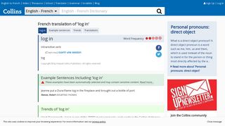 French Translation of “log in” | Collins English-French Dictionary