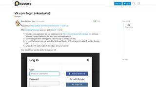 Vk.com login (vkontakte) - plugin - Discourse Meta