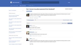 Can I recover my yahoo password from facebook? | Facebook Help ...