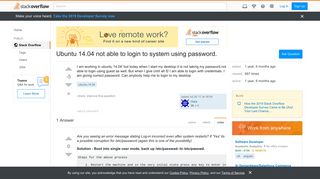 Ubuntu 14.04 not able to login to system using password. - Stack ...