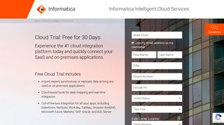 Sign up for your free Cloud Trial now | Informatica US