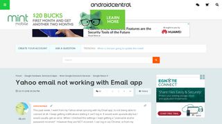 Yahoo email not working with Email app - Android Forums at ...