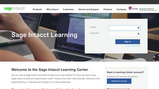 Sage Intacct Learning Center - 1 - ViewCentral