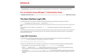 The User Interface Login URL (Sun Java System Access Manager 7.1 ...