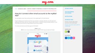 How do I connect other email accounts to the myMail app?