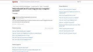 What should I do if I can't log into my Craigslist account? - Quora
