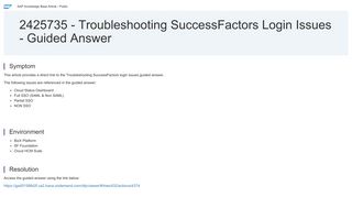 2425735 - Troubleshooting SuccessFactors Login Issues - Guided ...
