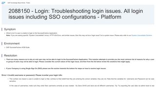 2088150 - Login: Troubleshooting login issues. All login issues ...