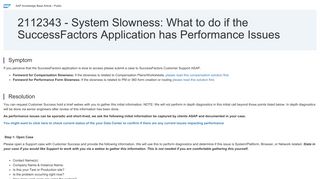 2112343 - System Slowness: What to do if the SuccessFactors ...