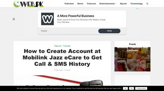 How to Create Account at Mobilink Jazz eCare to Get Call & SMS ...